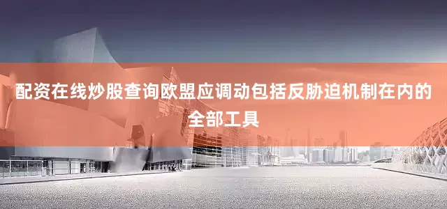 配资在线炒股查询欧盟应调动包括反胁迫机制在内的全部工具