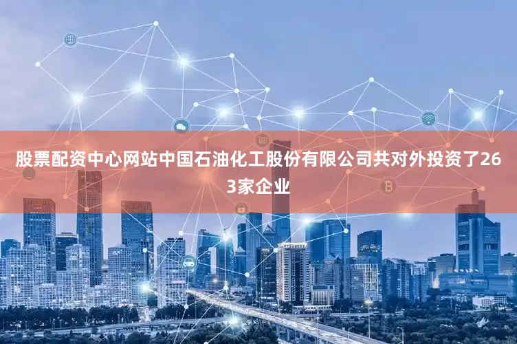 股票配资中心网站中国石油化工股份有限公司共对外投资了263家企业